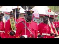 Museveni watches Independence Day Parade honoring the Uganda Flag as Uganda Anthem plays at Kololo