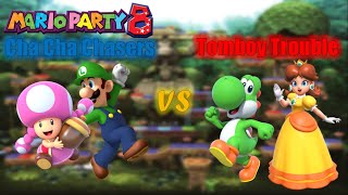 Mario Party 8 Tag Battle - Toadette And Luigi Vs Daisy And Yoshi - Dks Treetop Temple