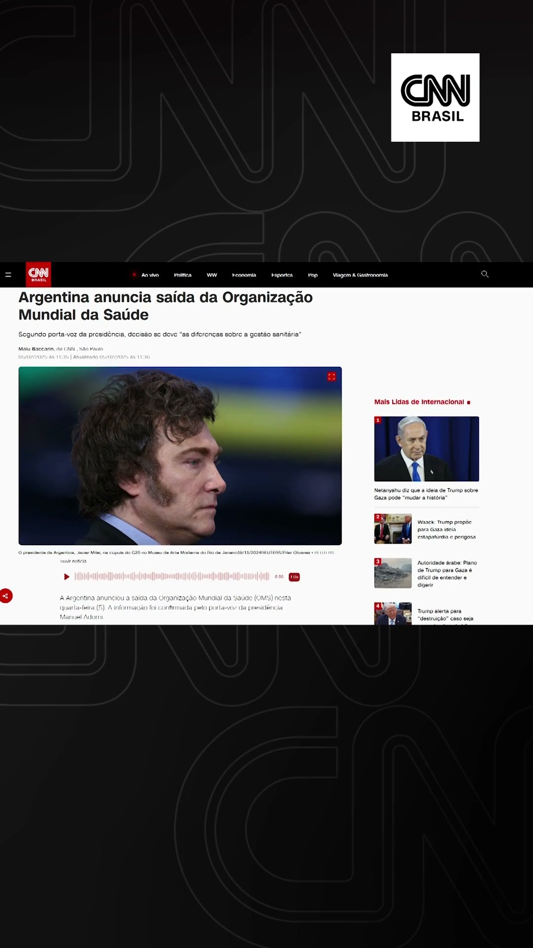 Argentina anuncia saída da Organização Mundial da Saúde #shorts