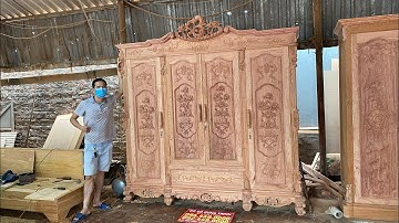 Víp Víp Víp báo giá tủ áo LUIS hoa hồng gỗ hương siêu víp siêu dày đục tay hầm hố sắc nét 0944490000