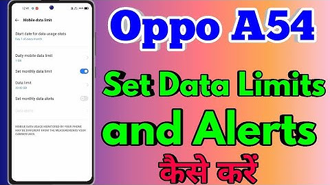How To Set Data Limit in Oppo A54 | Oppo A54 Me Data Limit Kaise Set Kare