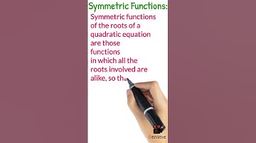 Symmetric Function of Quadratic Equation. Definition of Symmetric Functions? #symmetricrelation