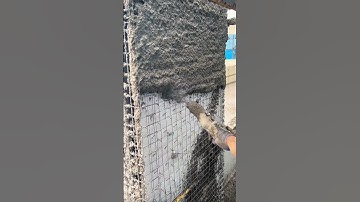 Leveling The Cement Mixture In The Wall Plastering Process #construction #wall #popular #viralshorts