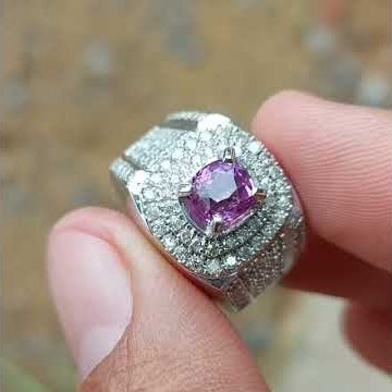 Cincin Pria Cincin Permata Cincin Perak Natural Ungu Sapphire 2021/2022