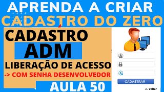 Cadastrando o ADMINISTRADOR do Sistema Via Formulário Excel VBA | Cadastro do Zero no Excel Aula 50