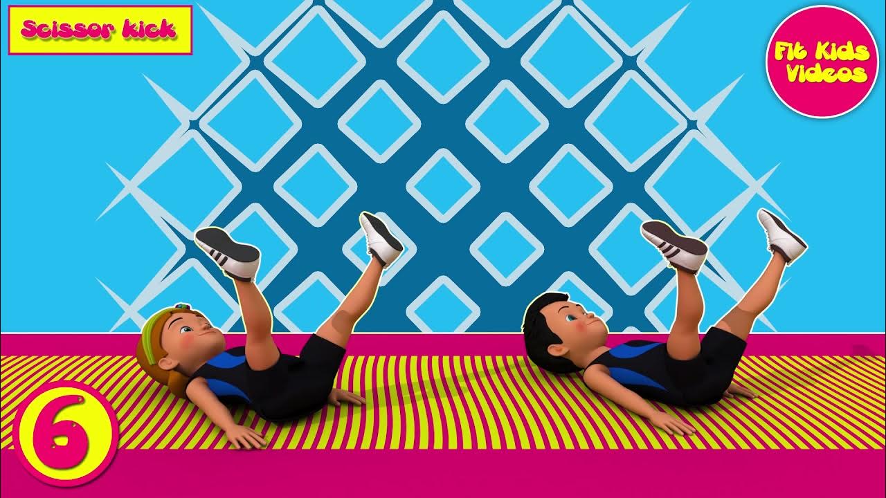 Exercise for Kids Scissor Kick 3D Animation YouTube