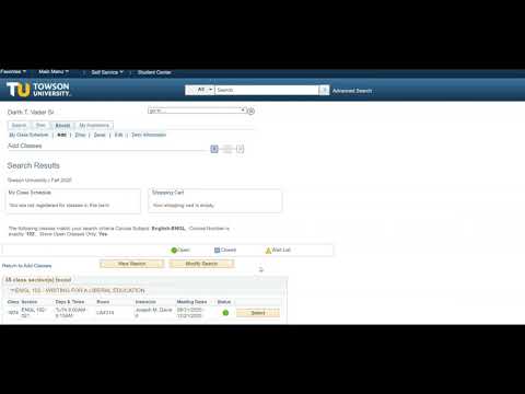 Towson University Academic Advising: PeopleSoft Demo