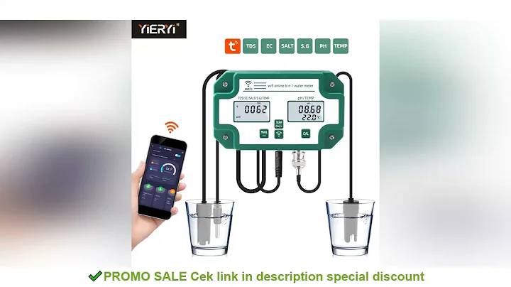 Digital WiFi PH EC TDS SALT SG.Temp Meter Water Quality Tester 6-in-1 Multifunction Smart Monitor Tu