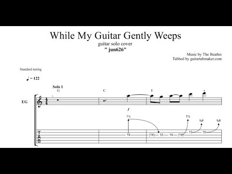 While My Guitar Gently Weeps solo TAB - guitar solo tabs (Guitar Pro)