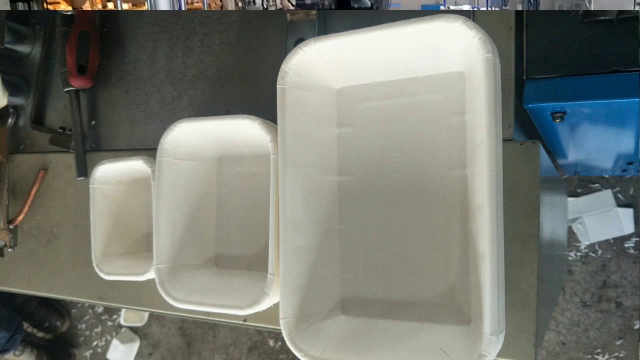Automatic paper meal lunch box making machine for fast take away food ...