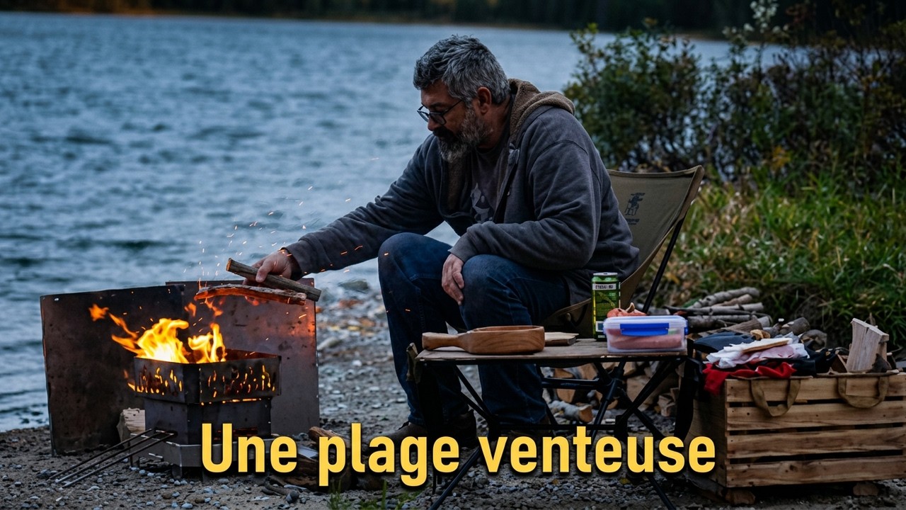 Very Windy Lakeside Camping | Delicious Campfire Stir-Fry
