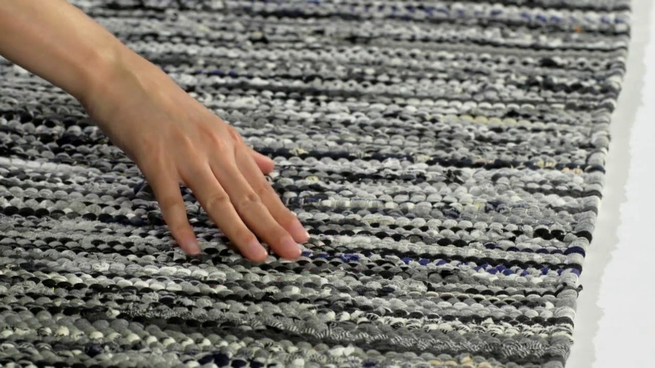 Safavieh Rag Rug Teppichläufer, Handgewebt, 7,6 X 1,8 M, Grau – Baumwolle, Boho-Streifen-Design