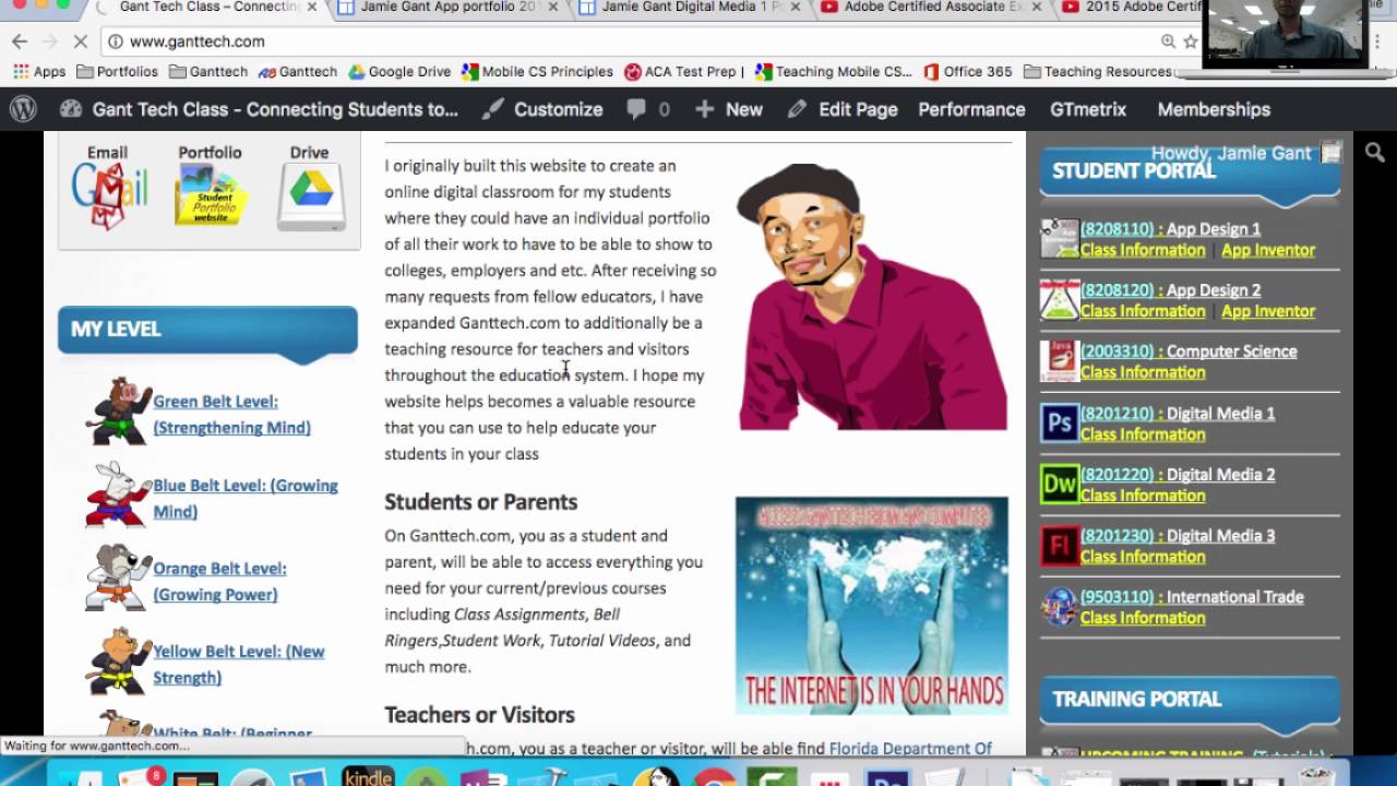 GantTech Class Video: Student Portfolio Page