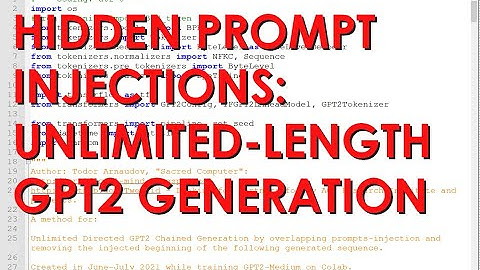 GPT2 Unlimited-Length Generation with Hidden Prompt Injections - Code Review