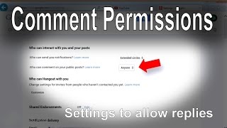 Google+ permissions - allowing me to reply to your comments
