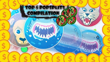 Top 5 posplits in Agario!!!!(Exact same size pop-split???)