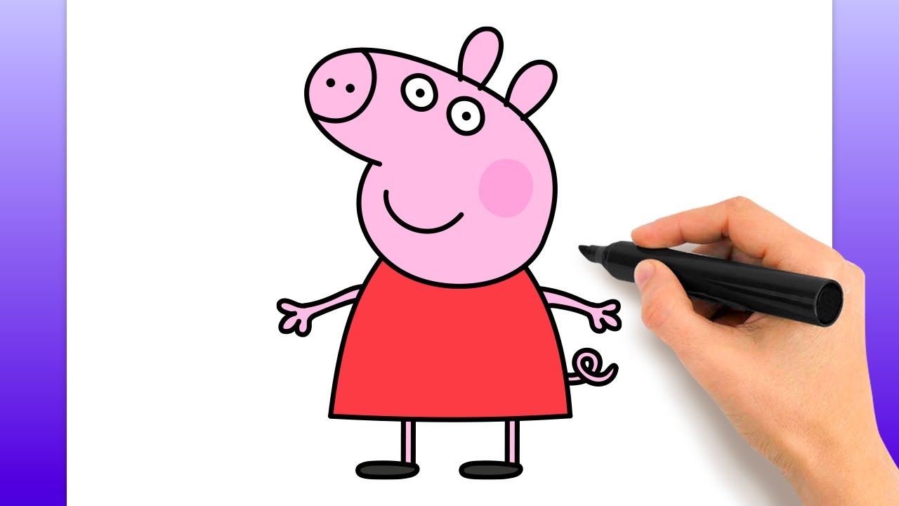 COMO DESENHAR A PEPPA PIG (FÁCIL) /// HOW TO DRAW PEPPA PIG (EASY) 