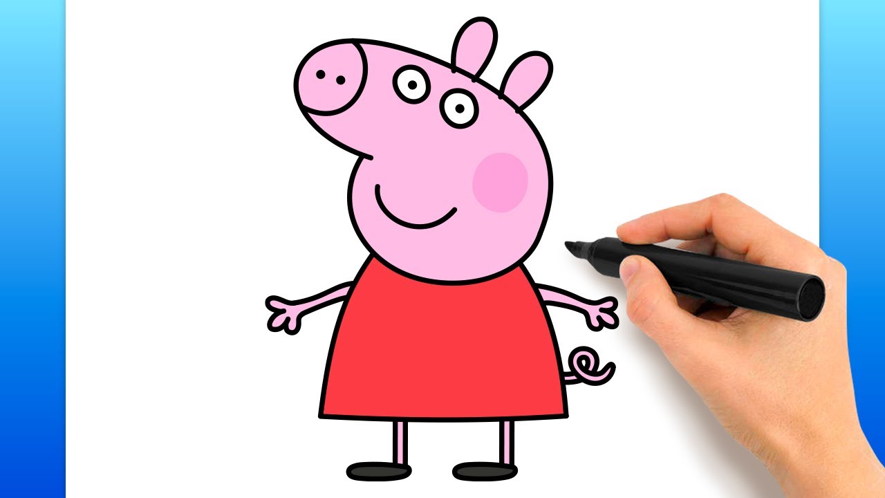 COMO DESENHAR A PEPPA PIG (FÁCIL) /// HOW TO DRAW PEPPA PIG (EASY) 