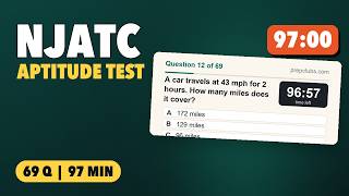 NJATC Aptitude Test Practice: 69 Questions, Algebra and Reading