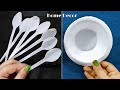 3 Superb Home Decor Ideas using Disposable Bowles and plastic spoons - Diy crafts using waste