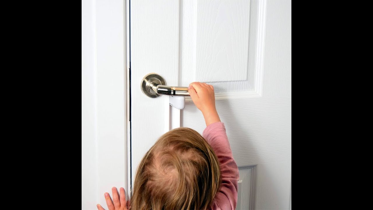 Bloqueo mejorado de la palanca de la puerta a prueba de niños evita que los  niños abran las puertas. Fácil operación con una mano para adultos. ABS