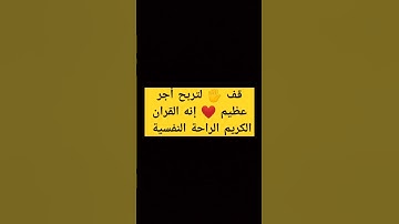 قف 🖐️ لتربح أجر عظيم ❤️ إنه القران الكريم الراحة النفسية #قران_كريم #الله