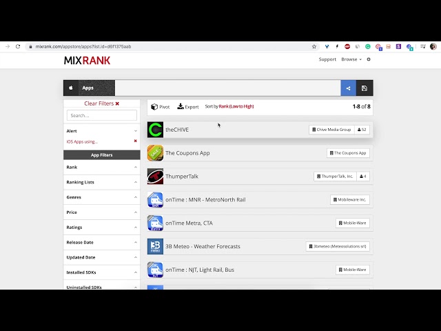 Mixrank 35 seconds demo