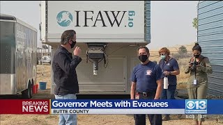 Gov. Newsom Meets With Wildfire Evacuees In Oroville