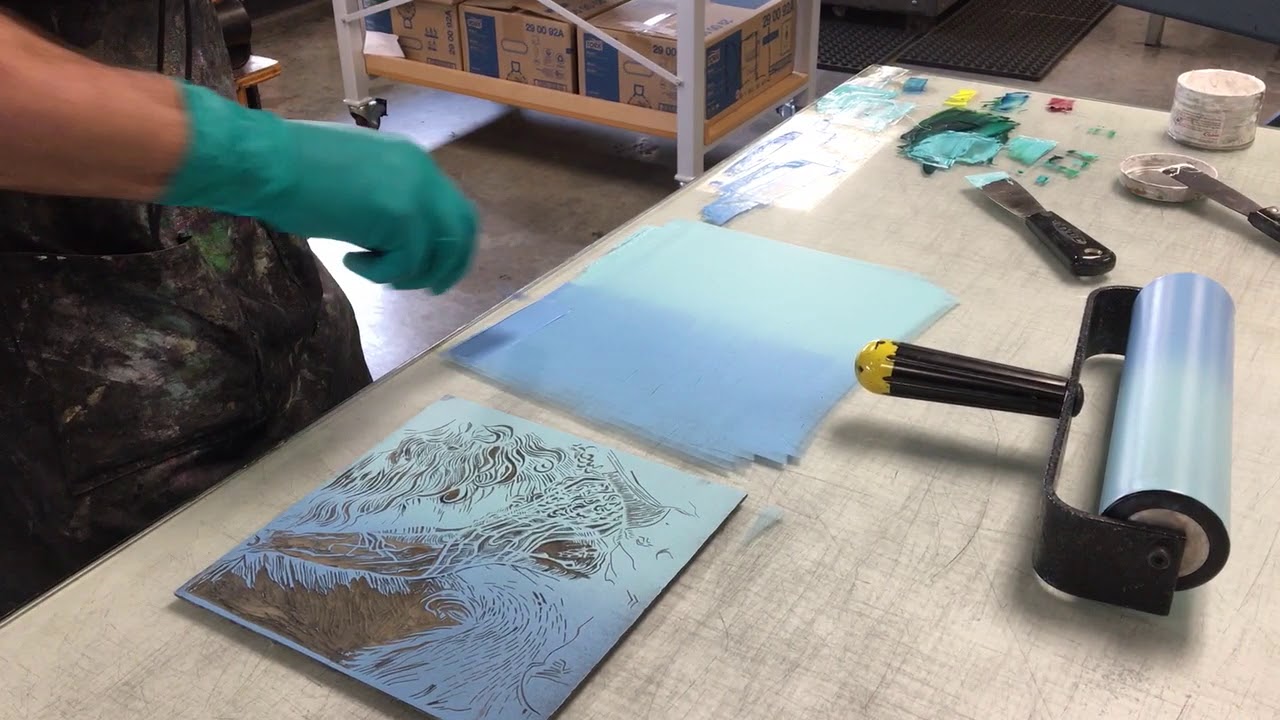 Recover Inking Roll Blend Roll Inking of a Relief Block - YouTube