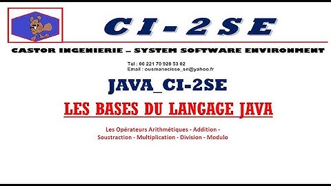 CI2SE Bases Java 039 Operateurs Arithmetiques Addition Soustraction Multiplication Division Modulo