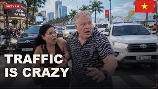 Crossing the Streets in Vietnam Is CRAZY | Retired American Couple at My Khe Beach & Life in Da Nang