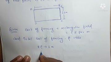 the cost of fencing a rectangular field at ₹ 8 per metre is 1980 . if the width of the field is