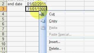 Difference between two dates in number of days ms excel 2003