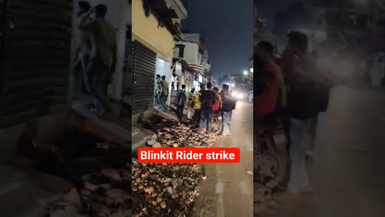 Blinkit Rider strike in prayagraj Malviya Nagar 