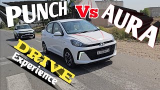 New Tata Punch Vs New Hyundai Aura Driving Experience #punch #aura
