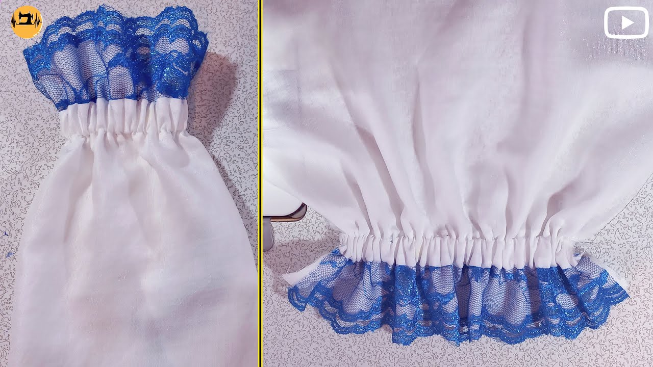 how to sew lace sleeves on a dress How to Sew Lace Cuffs on Any Shirt Easy Sewing DIY!