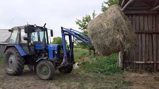 Самодельный задне-передний кун. Разгрузка рулонов.