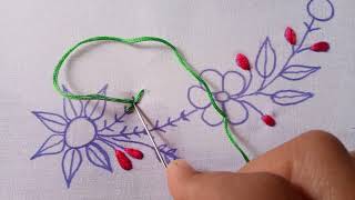 Hand embroidery flower design, nakshi kantha hand embroidery design