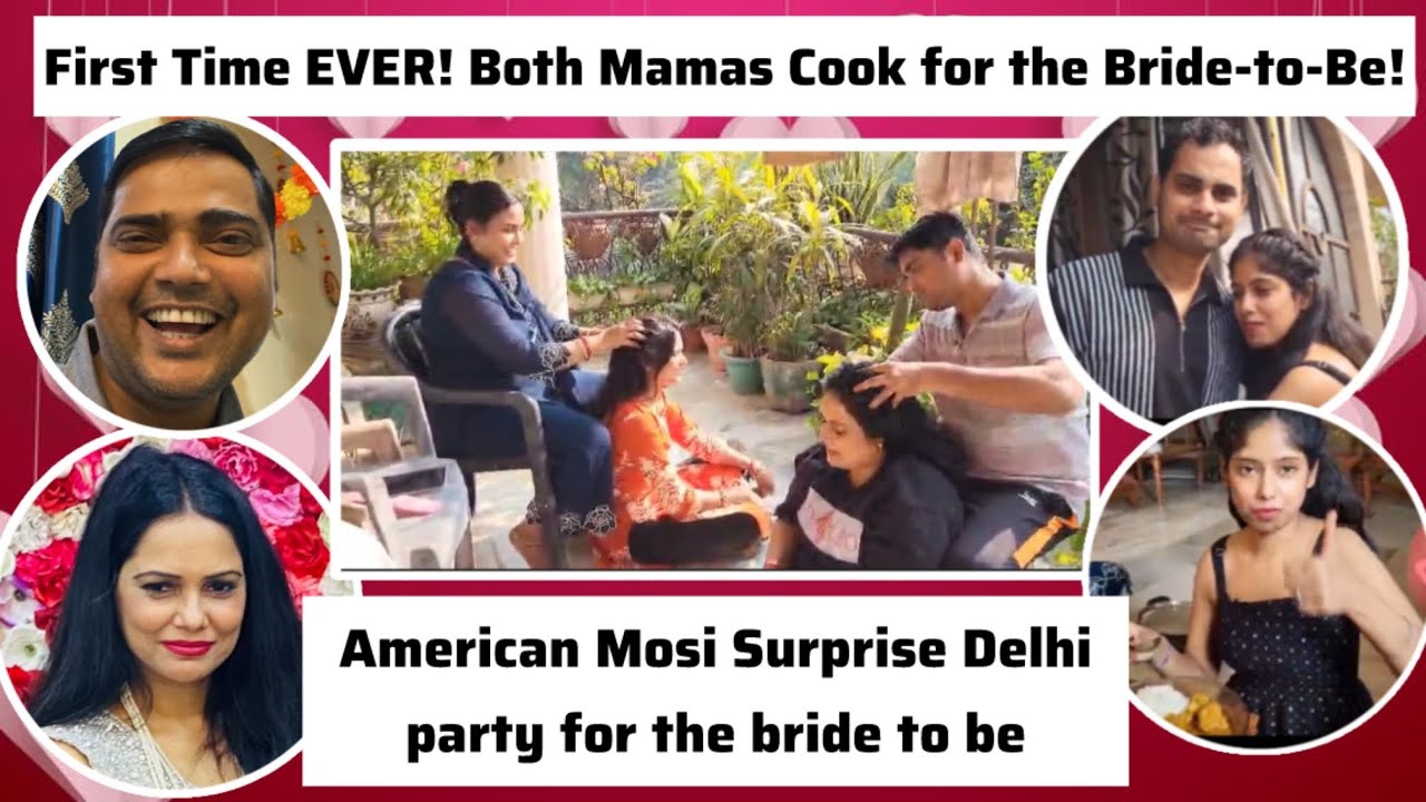 American Mosi's SURPRISE Delhi party🥳Family Reunion via Video Call 😭First Time EVER! Both Mamas Cook
