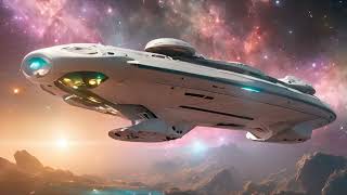 Sci Fi Starships Transit Rainbow Plasma 4K Immersive Space Experience