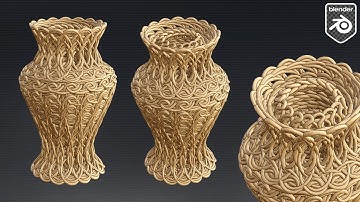 Blender Tutorial - How to Model a Wicker Vase with Curve Knots