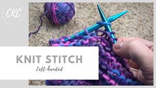 How to Knit // The Knit Stitch for Kids // Left-handed Tutorial (without music)