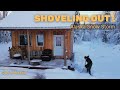 Arriving after a snow storm  alaska cabin life