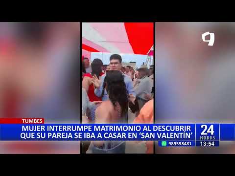 Tumbes: mujer interrumpe matrimonio  al descubrir que el padre de sus hijos se iba a casar con otra