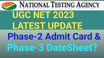 UGC NET 2023🔥Phase-3 DateSheet & Phase-2 Admit Card Update...