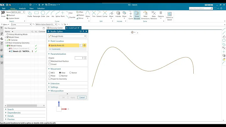 15.Mastering the Spline Command in NX Sketch | Through Points & By Poles