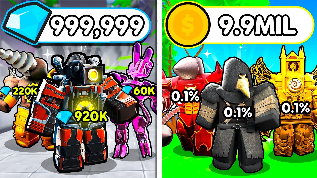 Max CRYSTALS vs Max COINS in Skibidi Tower Defense!