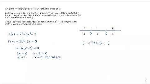 Using the First Derivative Test to find the relative max/min of a function