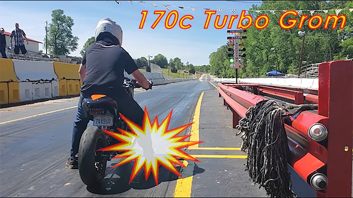 Turbo Honda Grom Two Step Launch With Air shifter! 4 Valve 170cc Turbo Grom Drag Strip Runs!