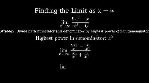 Find the limit  if it exists If an answer does not exist enter DNE  lim x→∞ 9x6 − xx3 + 6